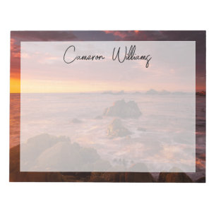 Bloco De Notas Coastline Sunset Pacific Grove Carmel California