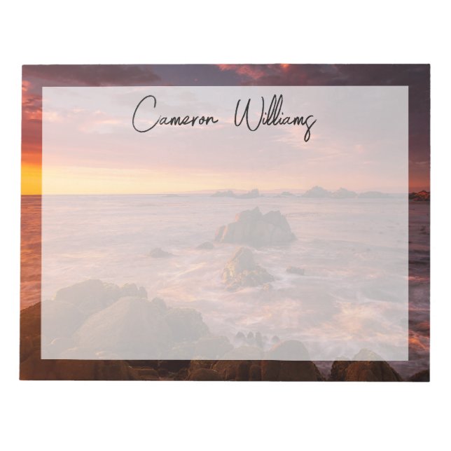 Bloco De Notas Coastline | Sunset Pacific Grove Carmel California (Frente)
