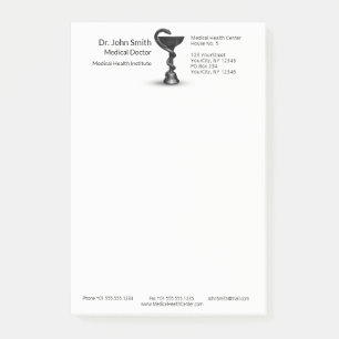 Bloco De Notas Cobra de Medicina Bowl Hygieia White Caduceus Pret
