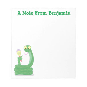 Bloco De Notas Cobra verde engraçado com desenhos de maraca