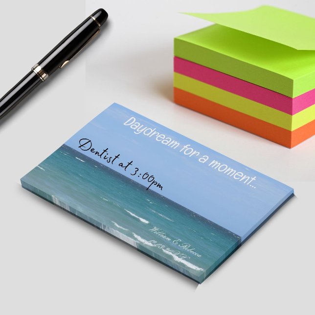 Bloco De Notas Cobrir de checkbook de praia em turquesa (Beach themed favors for your guests that are useful like this post it note pad)