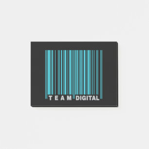 Bloco De Notas Código de barras digital de equipe para nerd