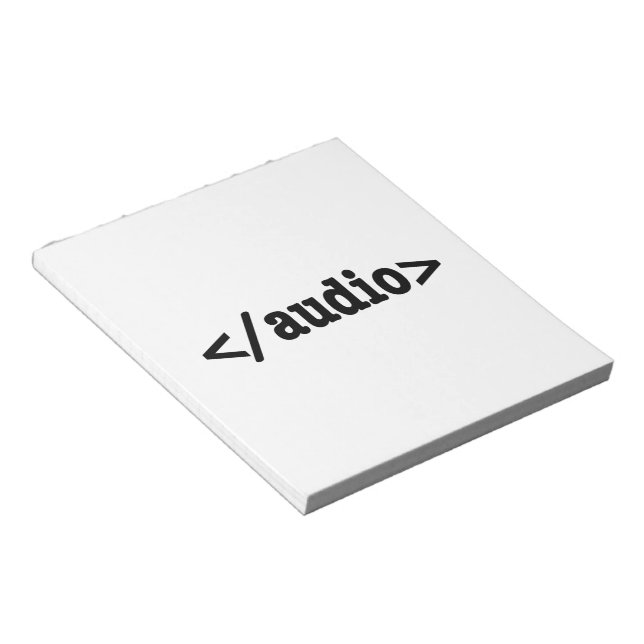 Bloco De Notas Código HTML5 de Fim de Áudio (Inclinado)