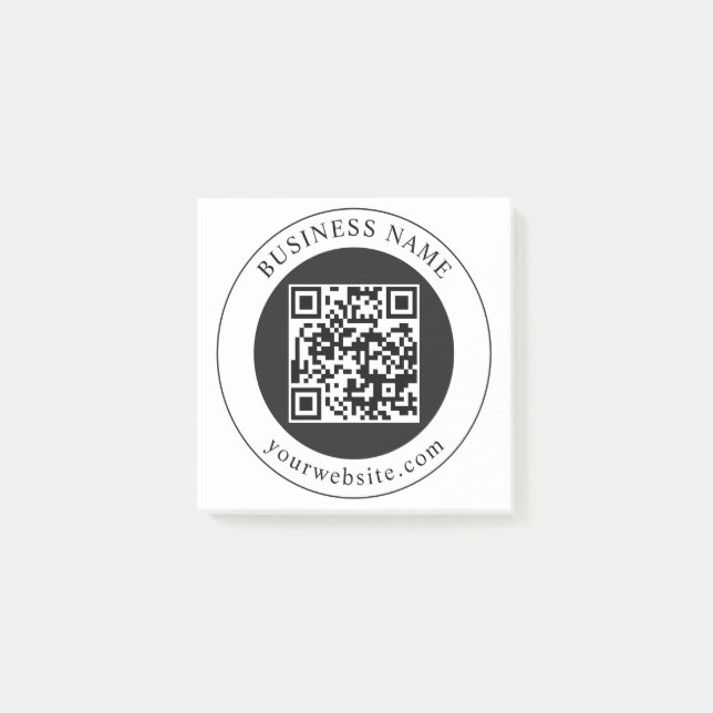 Bloco De Notas Código QR com Nome da Empresa Editável (Frente)