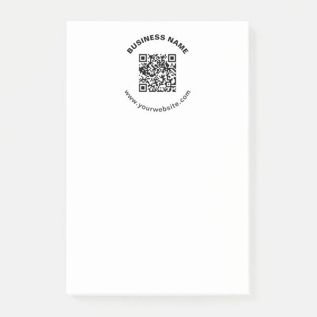 Bloco De Notas Código QR com Nome da Empresa Texto Circular em Ne (Frente)