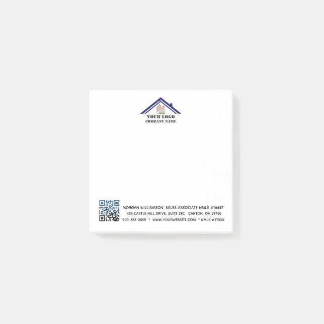 Bloco De Notas Código QR de logotipo personalizado (Frente)