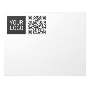 Bloco De Notas Código QR editável e logotipo ou imagem da sua emp