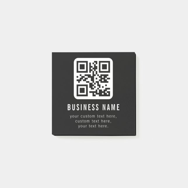 Bloco De Notas Código QR personalizável e design de texto editáve (Frente)