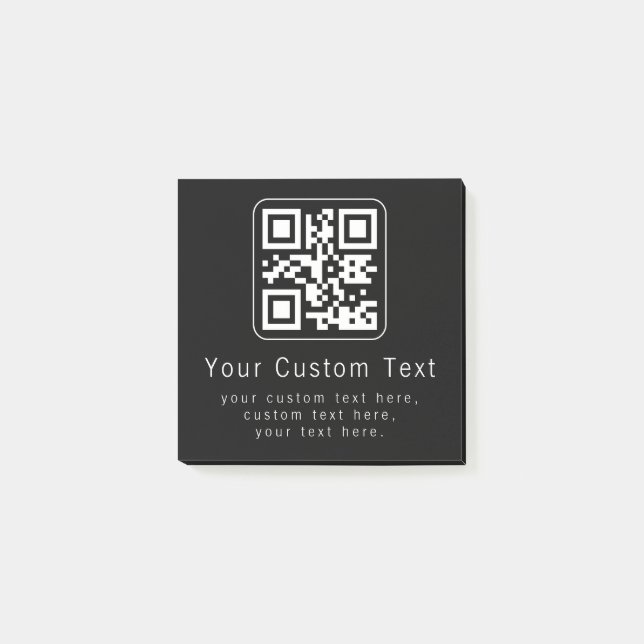 Bloco De Notas Código QR personalizável e modelo de texto editáve (Frente)