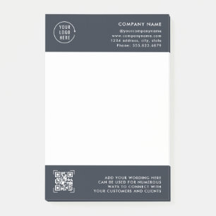 Bloco De Notas Código QR Scan Logotipo Empresarial Profissional