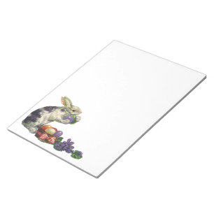 Bloco De Notas Coelhinho de Páscoa vitoriano, flores e ovos