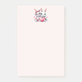 Bloco De Notas Coelhinhos Fofos Compartilhando um Coração