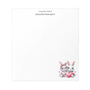 Bloco De Notas Coelhinhos Fofos Compartilhando um Coração