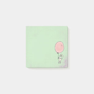 Bloco De Notas Coelho bonito que guardara um balão