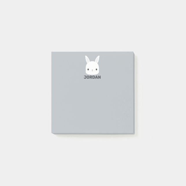 Bloco De Notas Coelho Bunny Fofo com Nome Personalizado (Frente)