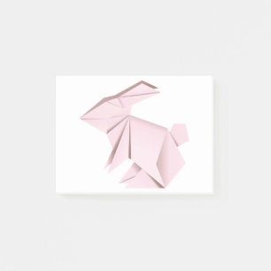 Bloco De Notas Coelho cor-de-rosa do origami
