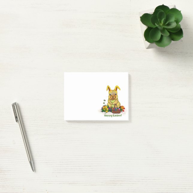 Bloco De Notas Coelho da Páscoa com Ovos e Flores (Escritótio)