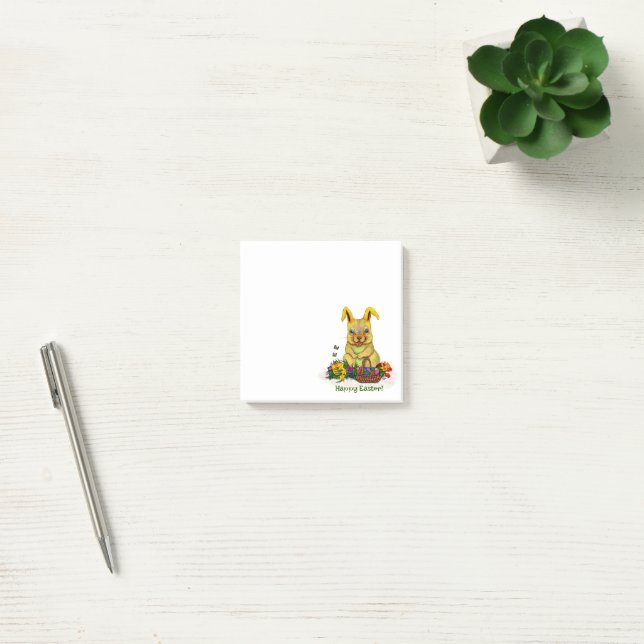 Bloco De Notas Coelho da Páscoa com Ovos e Flores (Escritótio)