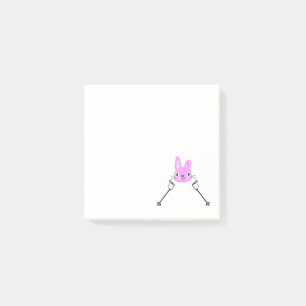 Bloco De Notas Coelho do esqui com bastões de esqui