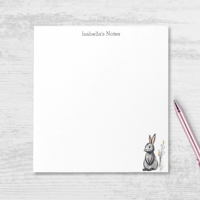 Bloco De Notas Coelho Grey Bunny Desenho Personalizado Fofo (Criador carregado)