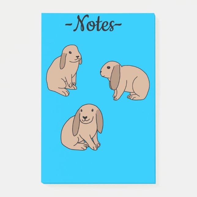 Bloco De Notas Coelhos de orelhas caídas (Frente)