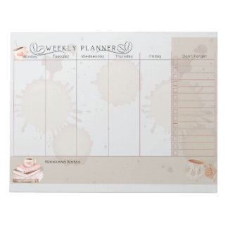 Bloco De Notas Coffee lover Weekly planner