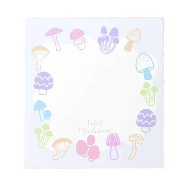 Bloco De Notas Cogumelo Colorido (Frente)