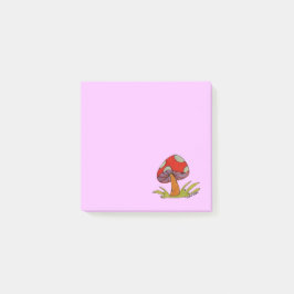 Bloco De Notas Cogumelo Vermelho com fundo roxo