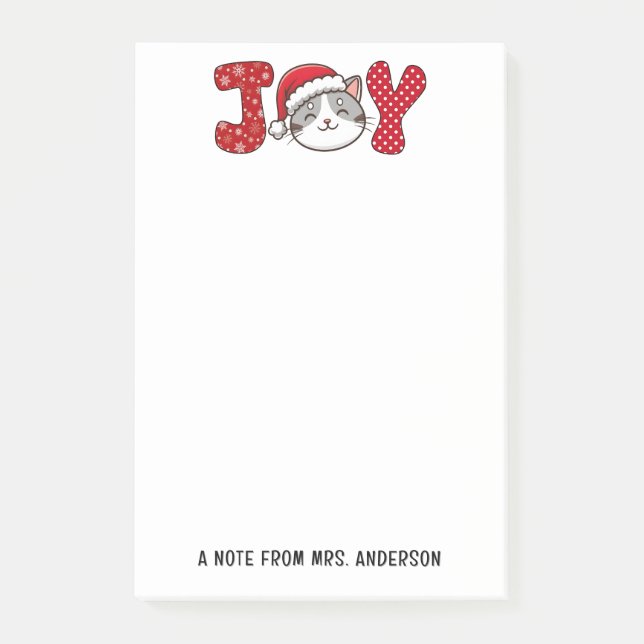 Bloco De Notas Coisa de Natal "JOY" Personalizada (Frente)