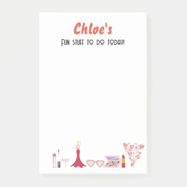 Bloco De Notas Coisa divertida para fazer hoje / texto editável (Frente)