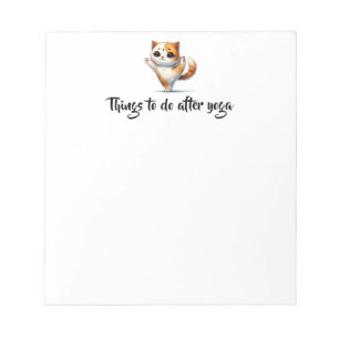 Bloco De Notas Coisas a fazer depois do Gato Justo de Yoga