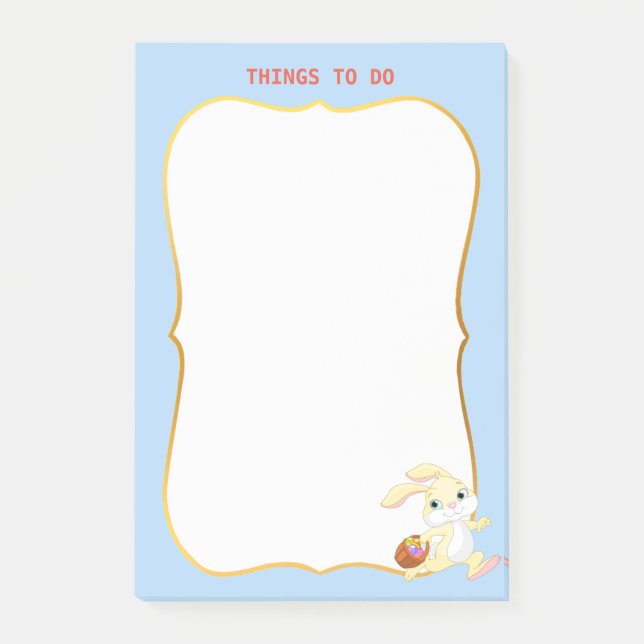 Bloco De Notas Coisas A Fazer E Coelhinho Da Páscoa (Frente)