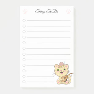 Bloco De Notas Coisas a Fazer & Gato Musical Fofo