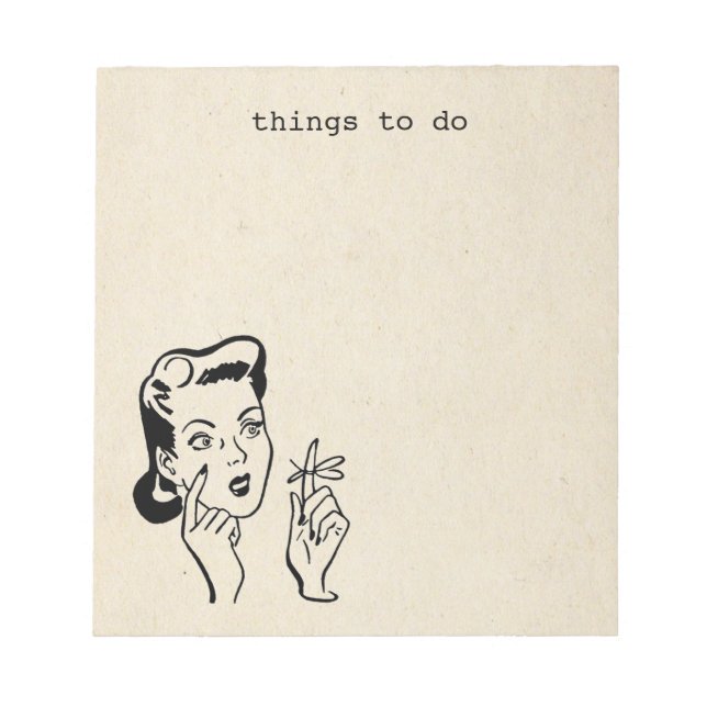Bloco De Notas Coisas da Mulher-Retro para Fazer Memo Pad (Frente)