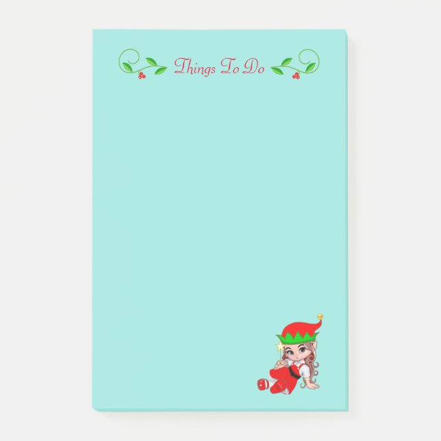 Bloco De Notas Coisas de Fada de Natal Fofas para Fazer Nota Ades (Frente)