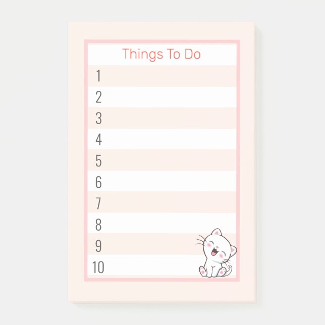 Bloco De Notas Coisas De Gato Gato Gato Bestial A Fazer (Frente)