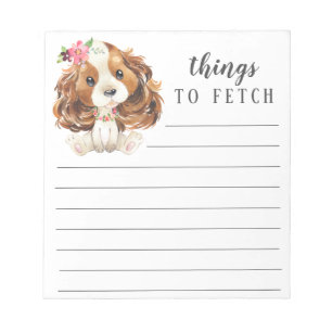 Bloco De Notas Coisas do Rei Cavalier Charles Spaniel para Buscar