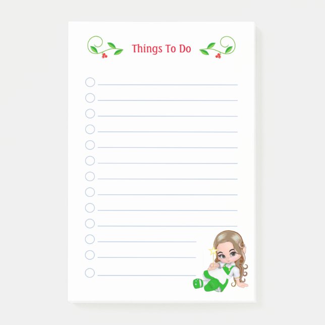 Bloco De Notas Coisas Fofas de Natal para Fazer com Post-it Notas (Frente)