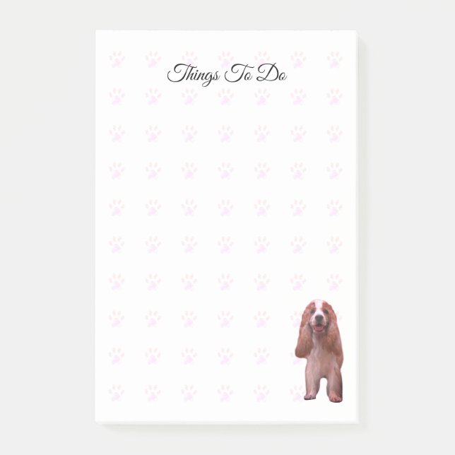 Bloco De Notas Coisas Fofas Para Fazer com Cachorrinho e Padrão d (Frente)