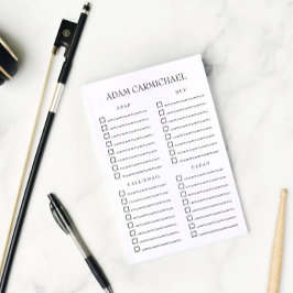 Bloco De Notas Coisas minimalistas em preto e branco organizadas