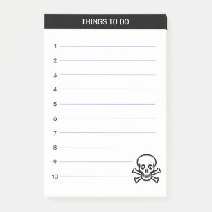 Bloco De Notas Coisas para Fazer com Caveira e Ossos