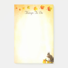 Bloco De Notas Coisas para Fazer com Esquilo e Folhas de Outono