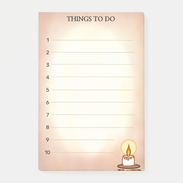 Bloco De Notas Coisas para Fazer com Vela no Pergaminho (Frente)
