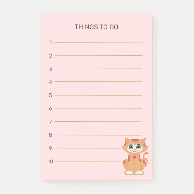 Bloco De Notas Coisas para Fazer & Gato Malhado (Frente)