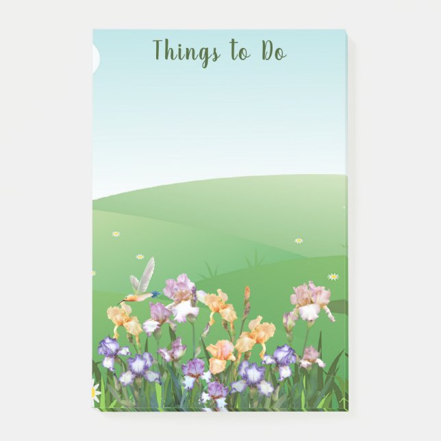 Bloco De Notas Coisas para Fazer Íris Flor (Frente)