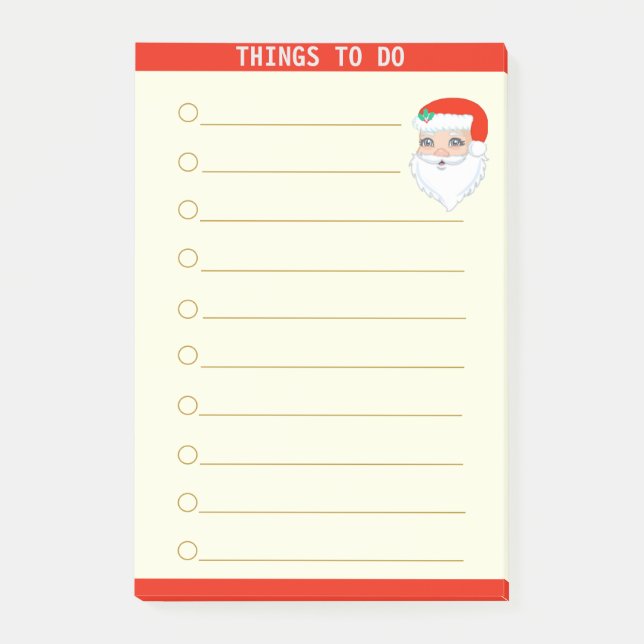 Bloco De Notas Coisas personalizáveis para fazer e Papai Noel (Frente)
