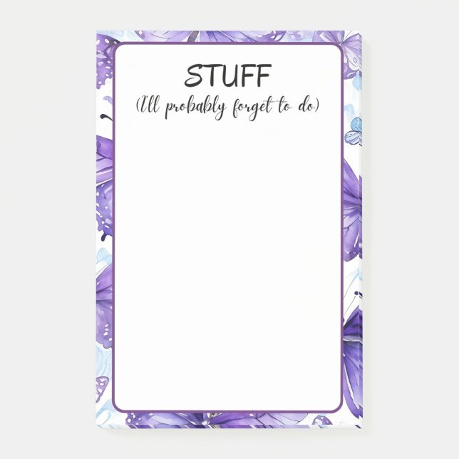 Bloco De Notas Coisas que provavelmente esquecerei de fazer (Frente)