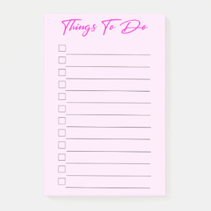 Bloco De Notas Coisas Rosa A Fazer