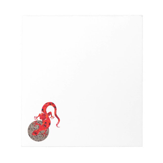 Bloco De Notas Colagem de Lagarto Vermelho (Frente)