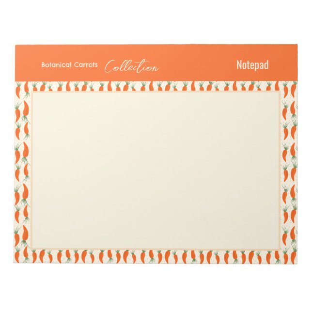 Bloco De Notas Coleção de Cenouras Botânicas (Frente)